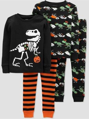 CARTER’S 4 PC BOYS DINOSAUR COTTON PAJAMA SET - VARIOUS SIZES (NEW WITH TAGS)